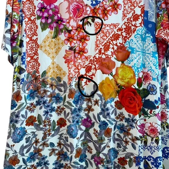 Johnny Was Tango Maxi T-Shirt Midi Length Patchwork Dress Size XL - Picture 7 of 16